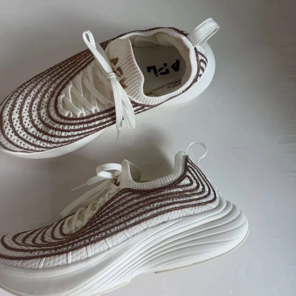APL Womens Cream and Brown Sneakers